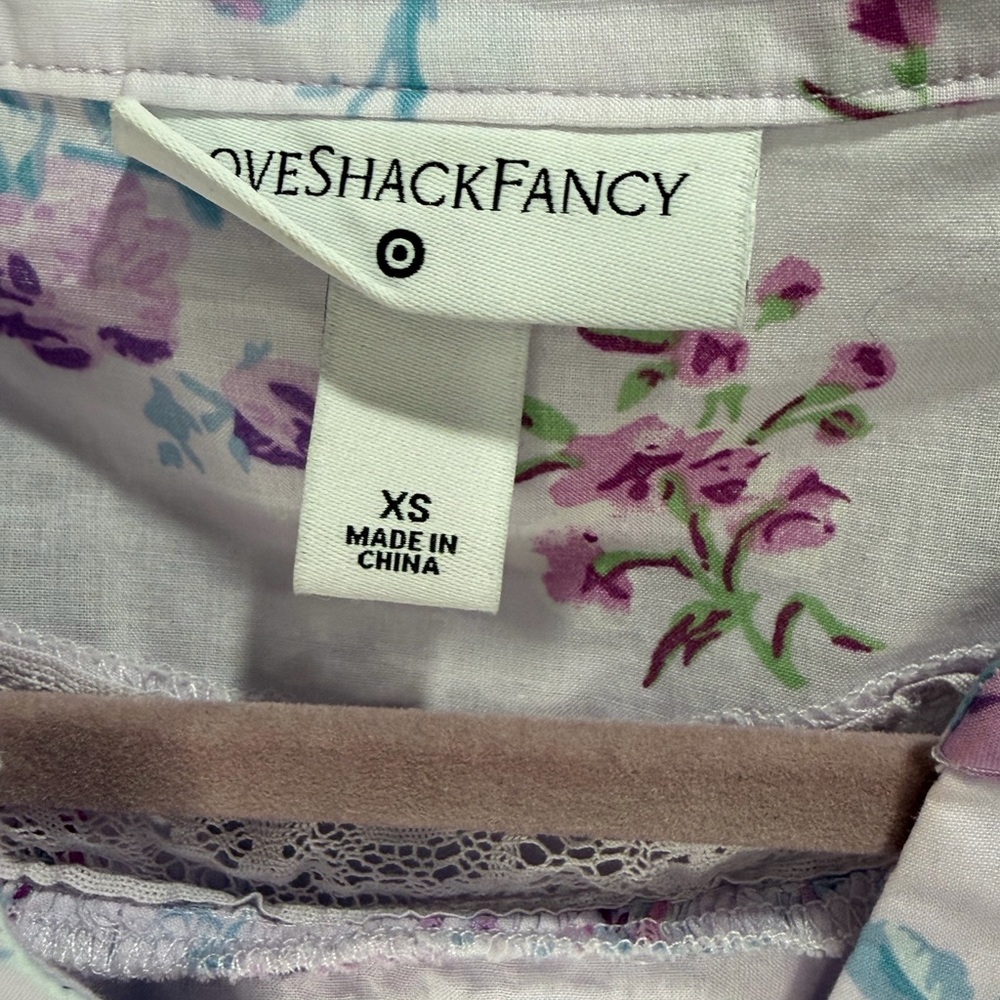 LoveShackFancy for Target Lavender and Blue Floral Ruffle Dress size XS - Picture 4 of 10